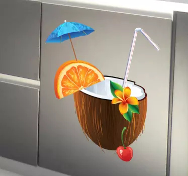 Wandtattoo Küche tropische Kokusnuss - TenStickers