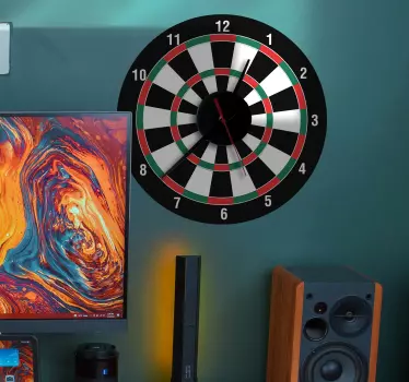 Dartscheibe Uhr Wandtattoo - TenStickers