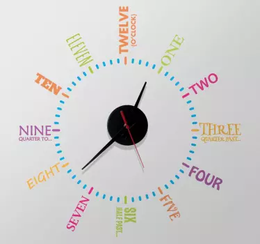 Wandtattoo Uhr englische Zahlen - TenStickers