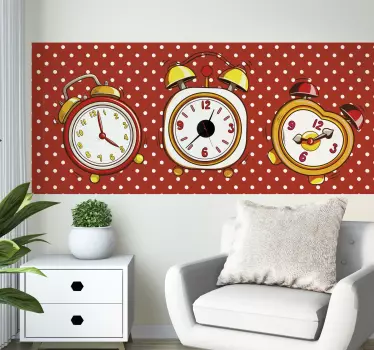 Wandtattoo uhr im vintage stil mit alarmfunktion - TenStickers