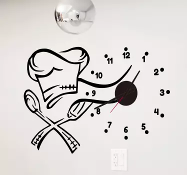 Wandtattoo Uhr Kochmütze - TenStickers