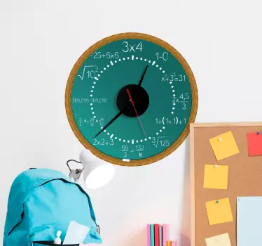 Uhr Wandtattoo mit Mathe Problemen - TenStickers