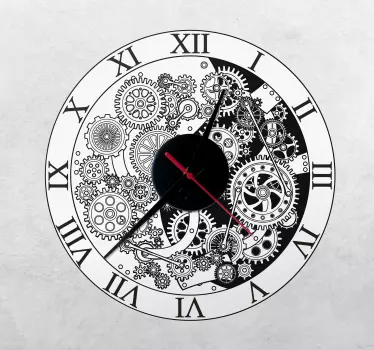 Wandtattoo Uhr uhrwerk-zahnradmotiv - TenStickers