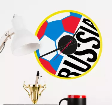 Wandtattoo Fußball WM Uhr Russland - TenStickers