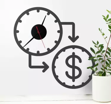 Wandtattoo Uhr zeit ist geld-konzept - TenStickers