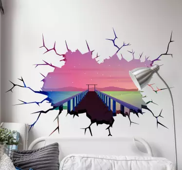 Wandtattoo visuelle Effekte 3D sterne brücke - TenStickers