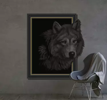 Wandtattoo visuelle Effekte 3D wolf - TenStickers