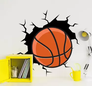 Wandtattoo visuelle Effekte Basketball durch die Wand - TenStickers
