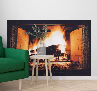 Wandtattoo visuelle Effekte eleganter schwarzer kamin - TenStickers