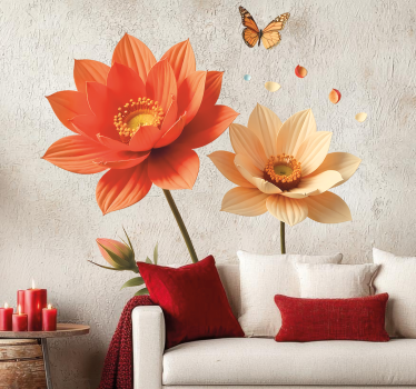 Wandtattoo visuelle Effekte große blumen - TenStickers
