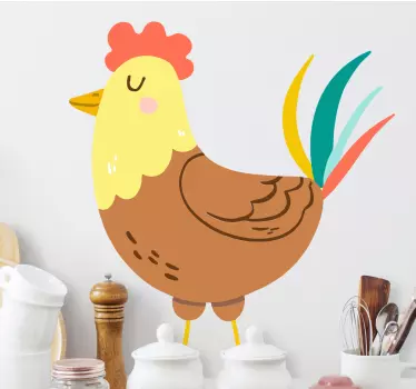 Wandtattoo Waldtier Bunte illustration eines hahns - TenStickers