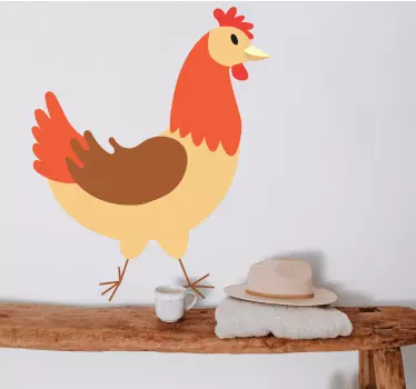 Wandtattoo Waldtier Hahn huhn handzeichnung illustration - TenStickers