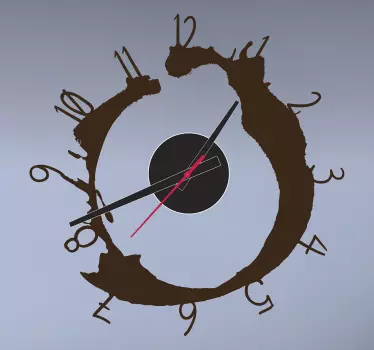 Wandtattoo Wanduhr Kaffeefleck - TenStickers