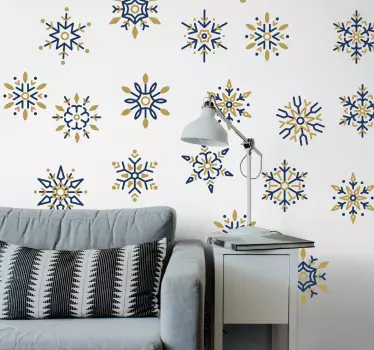 Wandtattoo Weihnachten 25 einzigartige schneeflocken - TenStickers