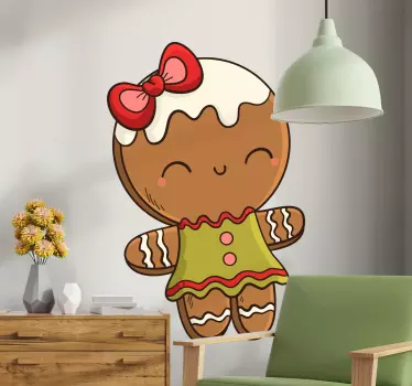 Wandtattoo Weihnachten Lebkuchenmädchen - TenStickers