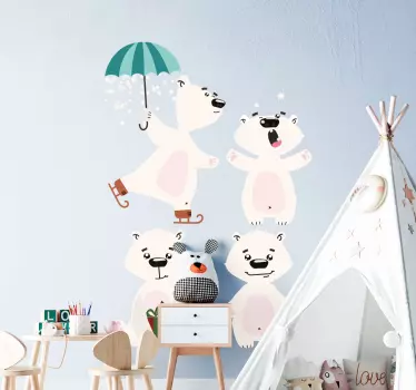Wandtattoo Weihnachten Weihnachts eisbär - TenStickers