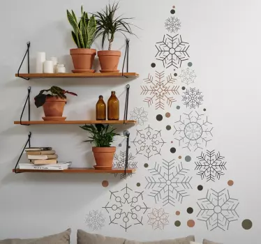 Wandtattoo Weihnachten Weihnachtsbaumflocken - TenStickers