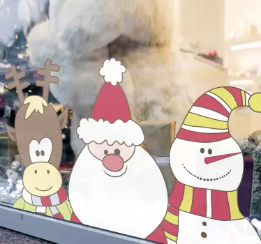 Schaufensteraufkleber Weihnachten Kinderfiguren - TenStickers