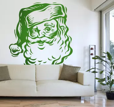 Wandtattoo Weihnachtsmann Kopf - TenStickers