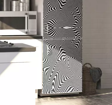 Folie kühlschrank mit welligem zebramuster - TenStickers