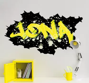 Wandtattoo welt im anpassbaren graffiti-stil - TenStickers