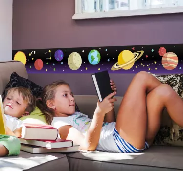 Wandtattoo Weltall Planeten Kinder - TenStickers
