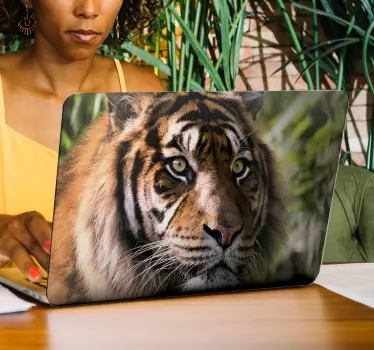 Laptop Sticker Tiger Foto - TenStickers