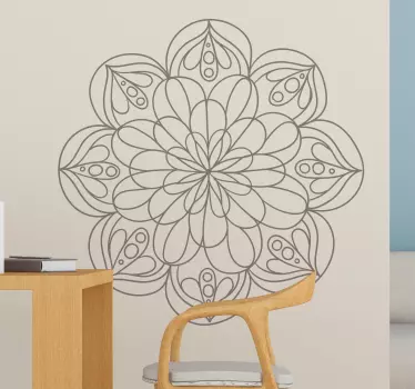 Wandaufkleber Schlafzimmer Blumen Mandala - TenStickers