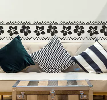 Wandbordüre Schlafzimmer Hawaiianische Blume Hawai - TenStickers