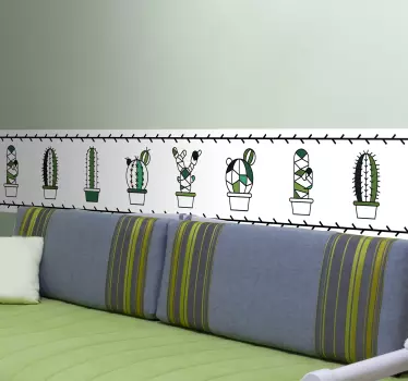 Wandtattoo Pflanzen mit Kaktus Bordüre - TenStickers