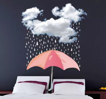 Wandtattoo Wolke mit Regenschirm - TenStickers