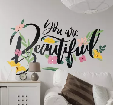 Wandtattoo zitat du bist wunderschön - TenStickers