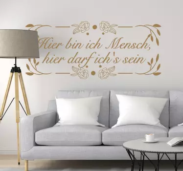 Sticker Zitat Hier bin ich Mensch - TenStickers
