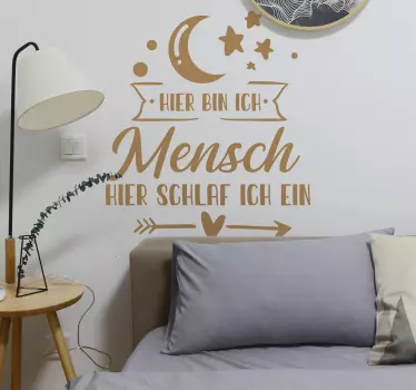 Sticker Zitat Hier bin ich Mensch - TenStickers