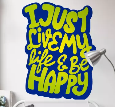 Wandtattoo Zitat ich lebe mein leben einfach glücklich - TenStickers