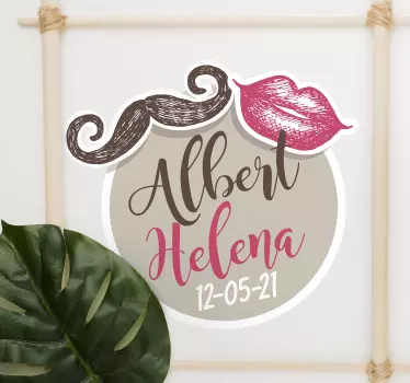 Wandtattoo Zitat personalisierte namen des paares - TenStickers