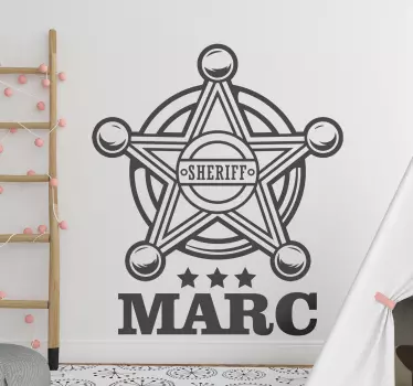 Wandtattoo Zitat personalisierter sheriffsternname - TenStickers