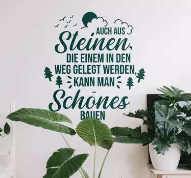 Sticker Zitat Steine im Weg - TenStickers