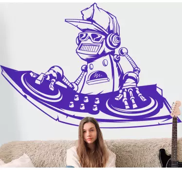Wandtattoos Jugendzimmer Vintage-dj, der musik spielt - TenStickers