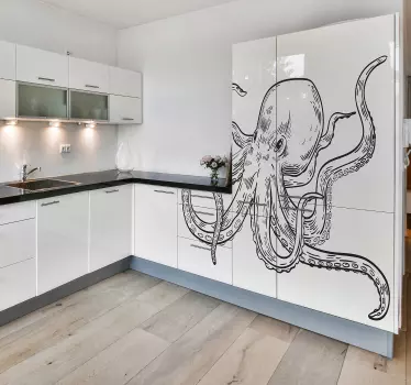 Wandtattoo Küche Octopus Illustration - TenStickers