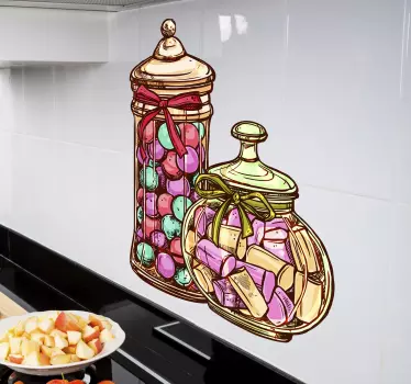 Wandtattoos Küche Gläser voller Leckereien - TenStickers