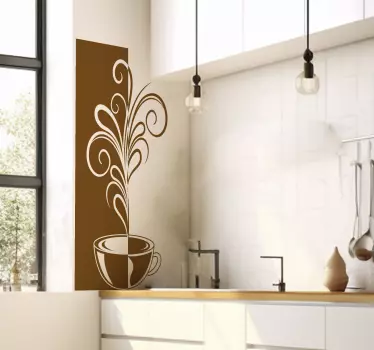 Wandtattoo Küche kaffee dekorative Linien - TenStickers