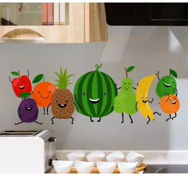 Lustige lächelnde Früchte Wandtattoo Küche - TenStickers