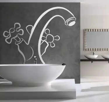 Wasserhahn Bad Aufkleber - TenStickers