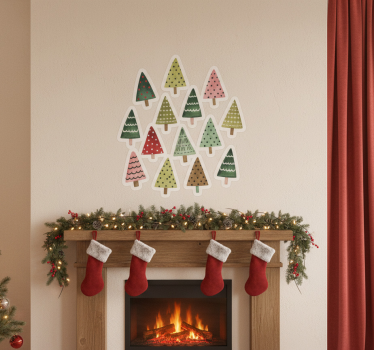 Weihnachtsaufkleber aquarell weihnachtsbaum - TenStickers