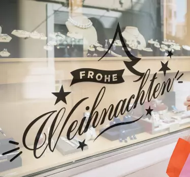 Schaufensteraufkleber Weihnachten eleganter Text - TenStickers