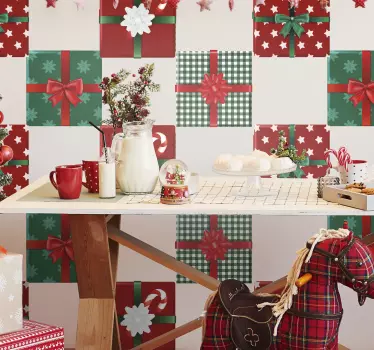 Weihnachtsaufkleber geschenkmuster kollektion - TenStickers