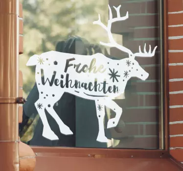 Weihnachtsaufkleber Hirsch mit Text - TenStickers
