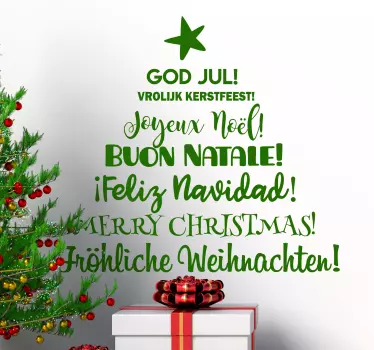 Weihnachtsaufkleber mit Internationalen Wünschen - TenStickers