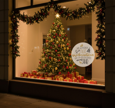 Weihnachtsaufkleber mit weihnachts- und neujahrsgrüßen - TenStickers